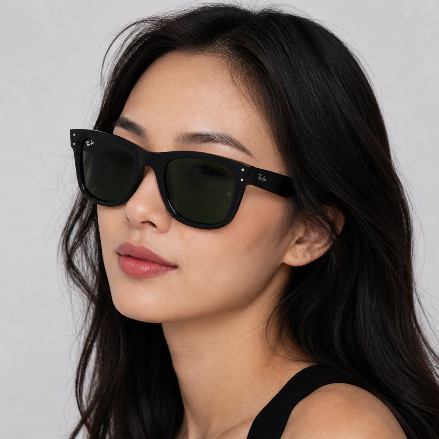 Kính mát Rayban Wayfarer Reverse RBR0502S 6677VR - Đen bóng, tròng xanh lá đậm G-15