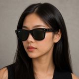 Kính mát Rayban Wayfarer Reverse RBR0502SF 6677VR - Đen bóng, tròng xanh lá đậm G-15