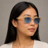 Kính mát Rayban Wayfarer Reverse RBR0502SF 678072 - Be opal phối mật ong, tròng xanh dương nhạt