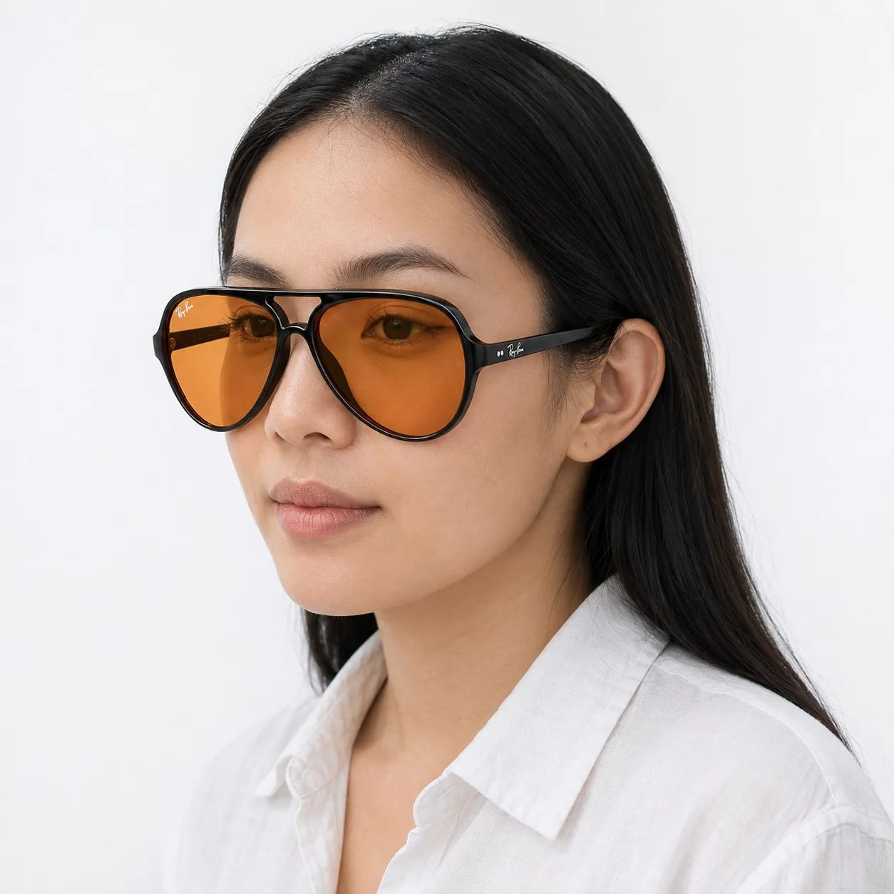 Kính mát Rayban Cats 5000 RB4125 601/33 - Đen bóng, tròng cam