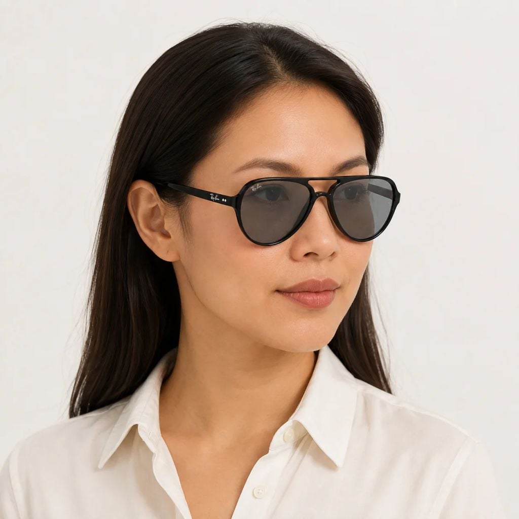 Kính mát Rayban Cats 5000 RB4125 601/R5 - Đen bóng, tròng xám