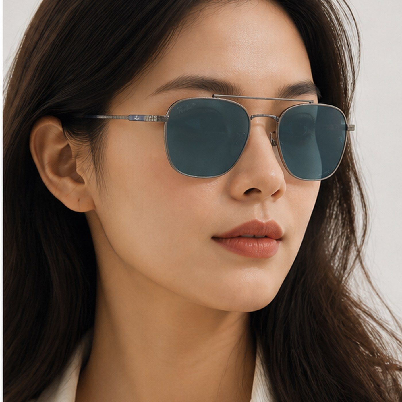 Kính mát Rayban Frank Ii Titanium RB8258 3142/S2 trên nền trắng