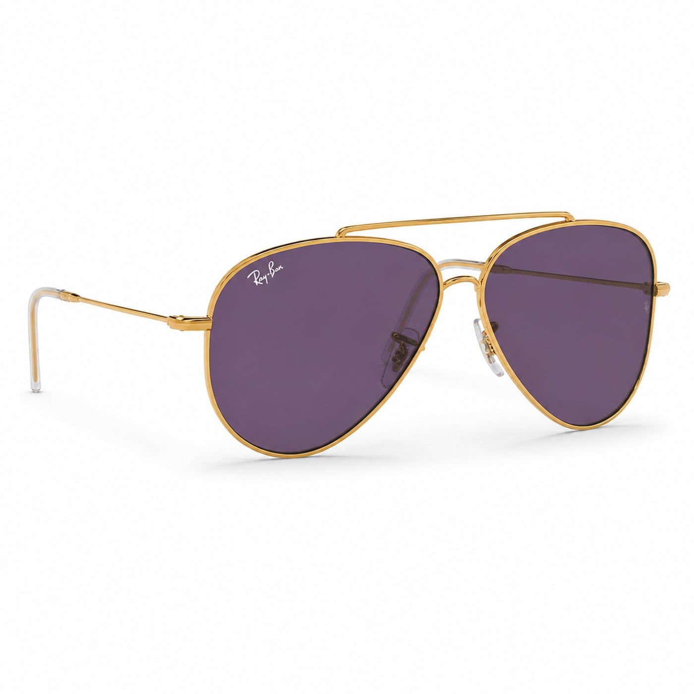 Kính mát Rayban Aviator Reverse RBR0101S 001/1A - Vàng Arista bóng, tròng tím