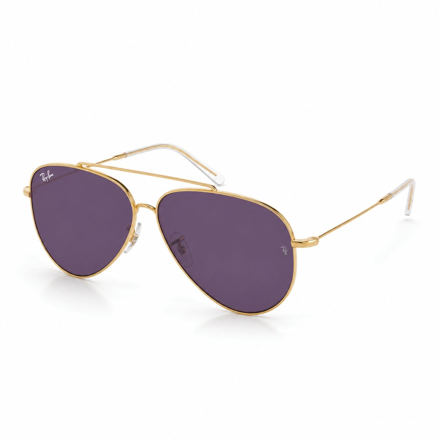 Kính mát Rayban Aviator Reverse RBR0101S 001/69 - Vàng Arista bóng, tròng tím đậm