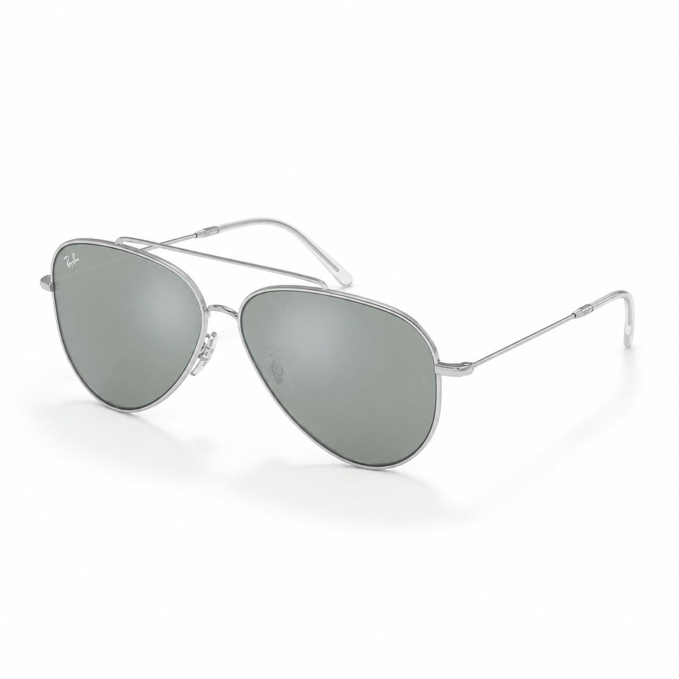 Kính mát Rayban Aviator Reverse RBR0101S 003/30 - Bạc bóng, tròng xanh lá tráng gương bạc