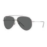 Kính mát Rayban Aviator Reverse RBR0101S 003/GR - Bạc bóng, tròng xám đậm