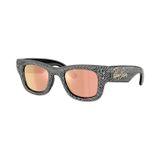 Kính mát Rayban A$AP Rocky Wayfarer Puffer Crystal Pavé Edition RB4940BP 68657J trên nền trắng