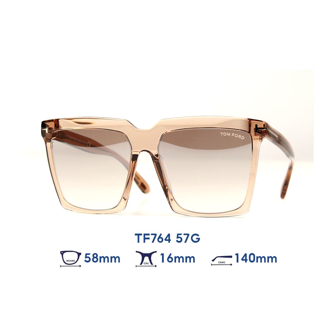  Kính mát Tom Ford TF764 57G 