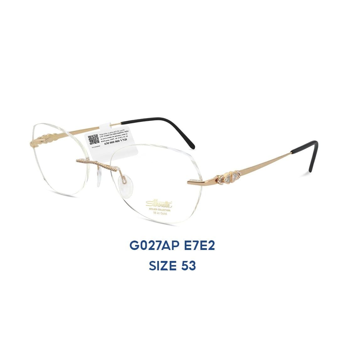  Gọng kính SILHOUETTE G027AP E7E2 - Vàng 18K - Đính Kim Cương 