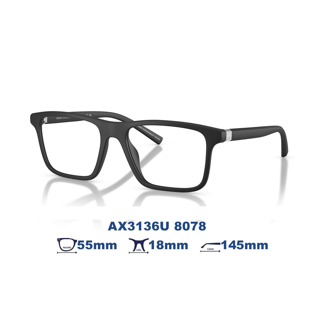 Gọng kính Armani Exchange AX3136U 8078