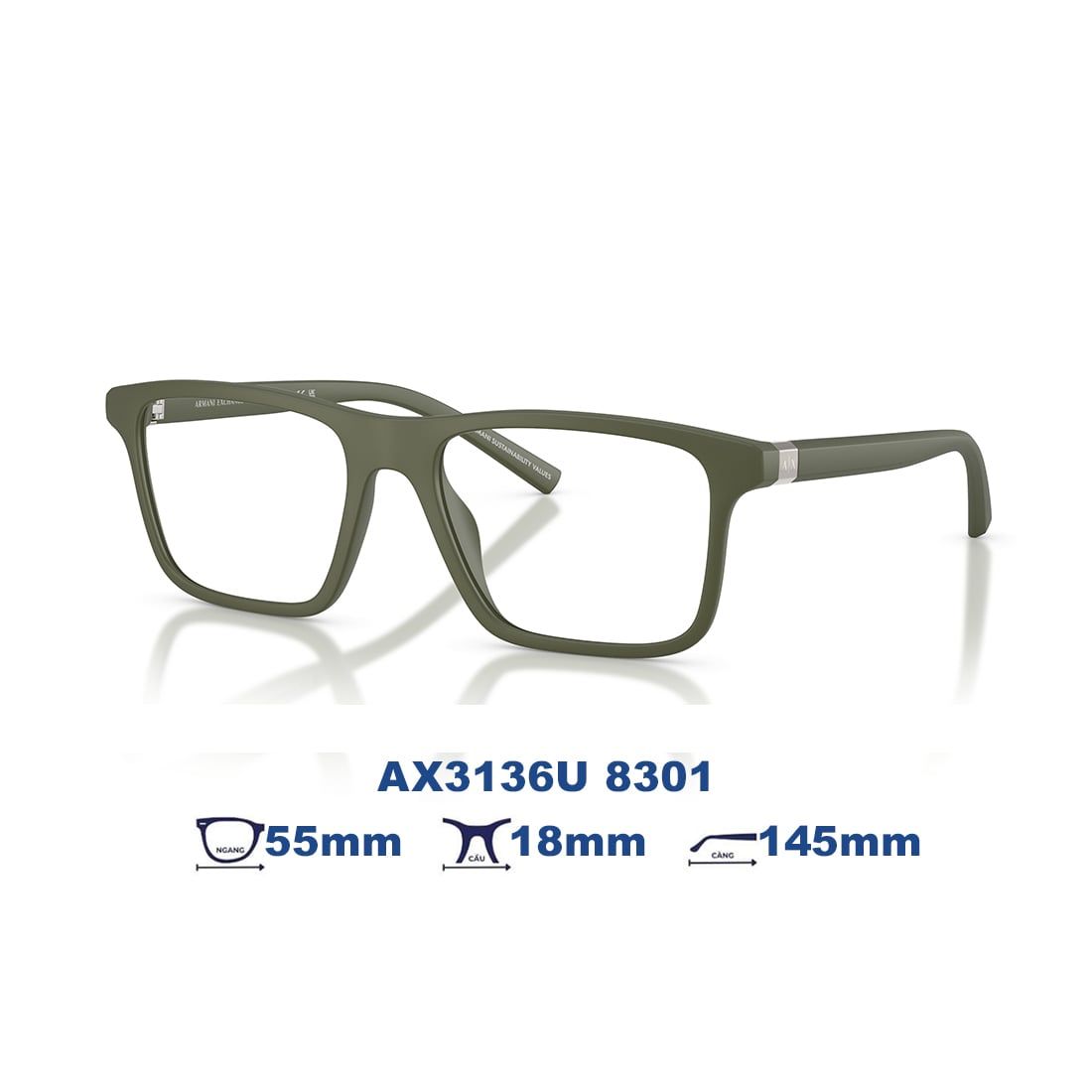 Gọng kính Armani Exchange AX3136U 8301