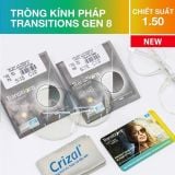 Tròng Kính Đổi Màu Essilor Transitions Signature Gen S Xám Khói váng phủ Sapphire HR