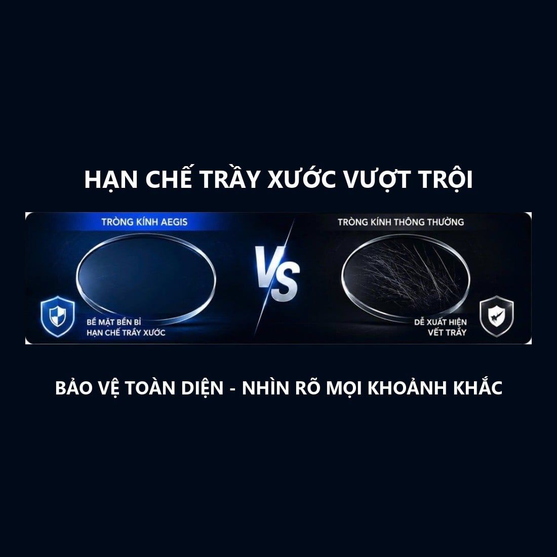 Tròng kính Chemi AEGIS 1.60 - Lọc ánh sáng xanh - Hạn chế xước cao