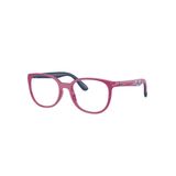 Gọng kính trẻ em Rayban Junior RY1631 7508 - Hồng cánh sen phối cao su xanh dương – góc nghiêng 3/4
