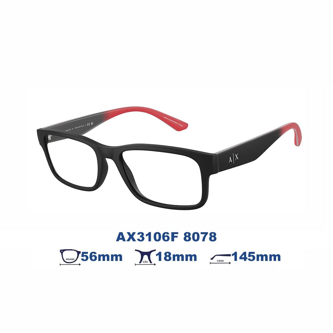  Gọng kính Armani Exchange AX3106F 8078 