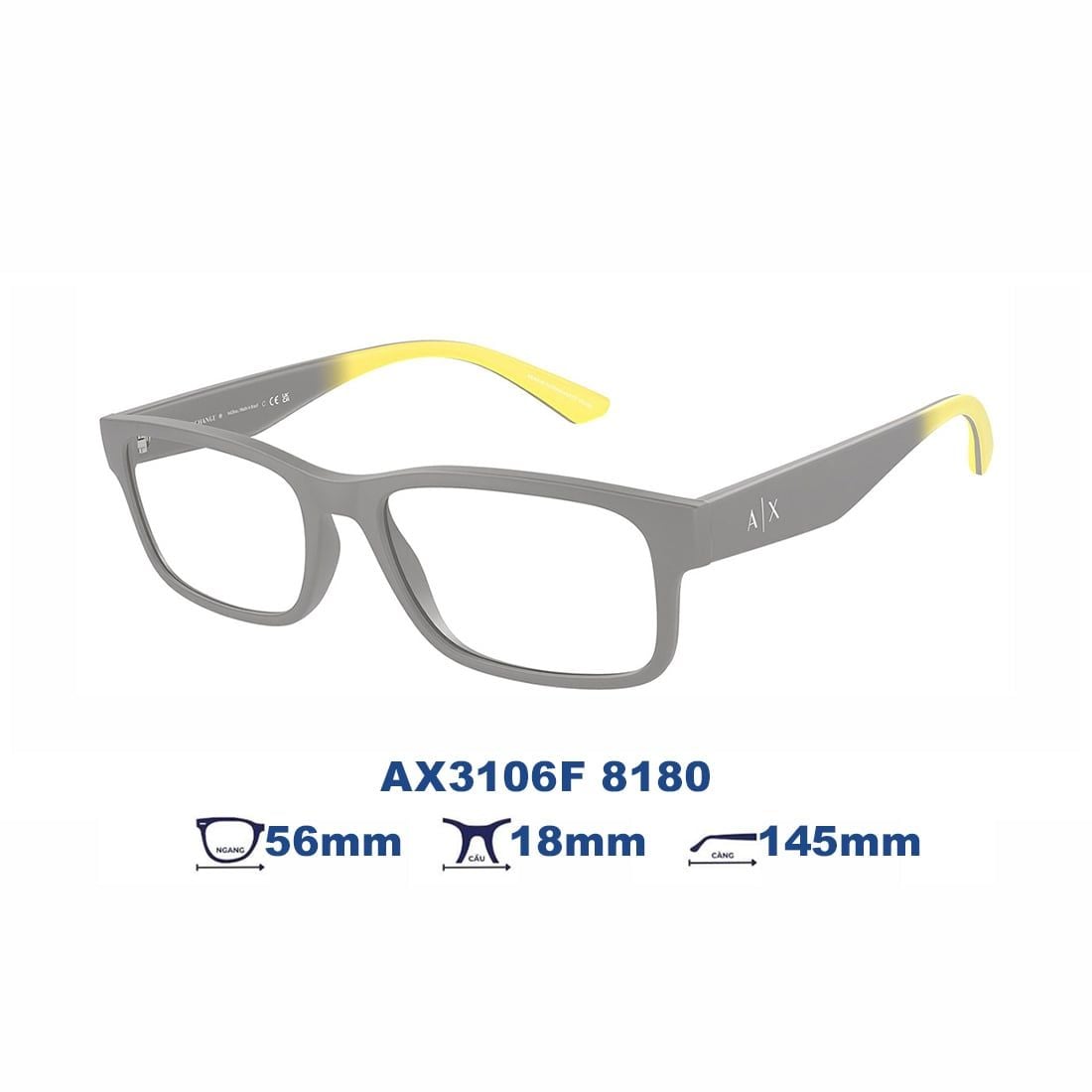  Gọng kính Armani Exchange AX3106F 8180 