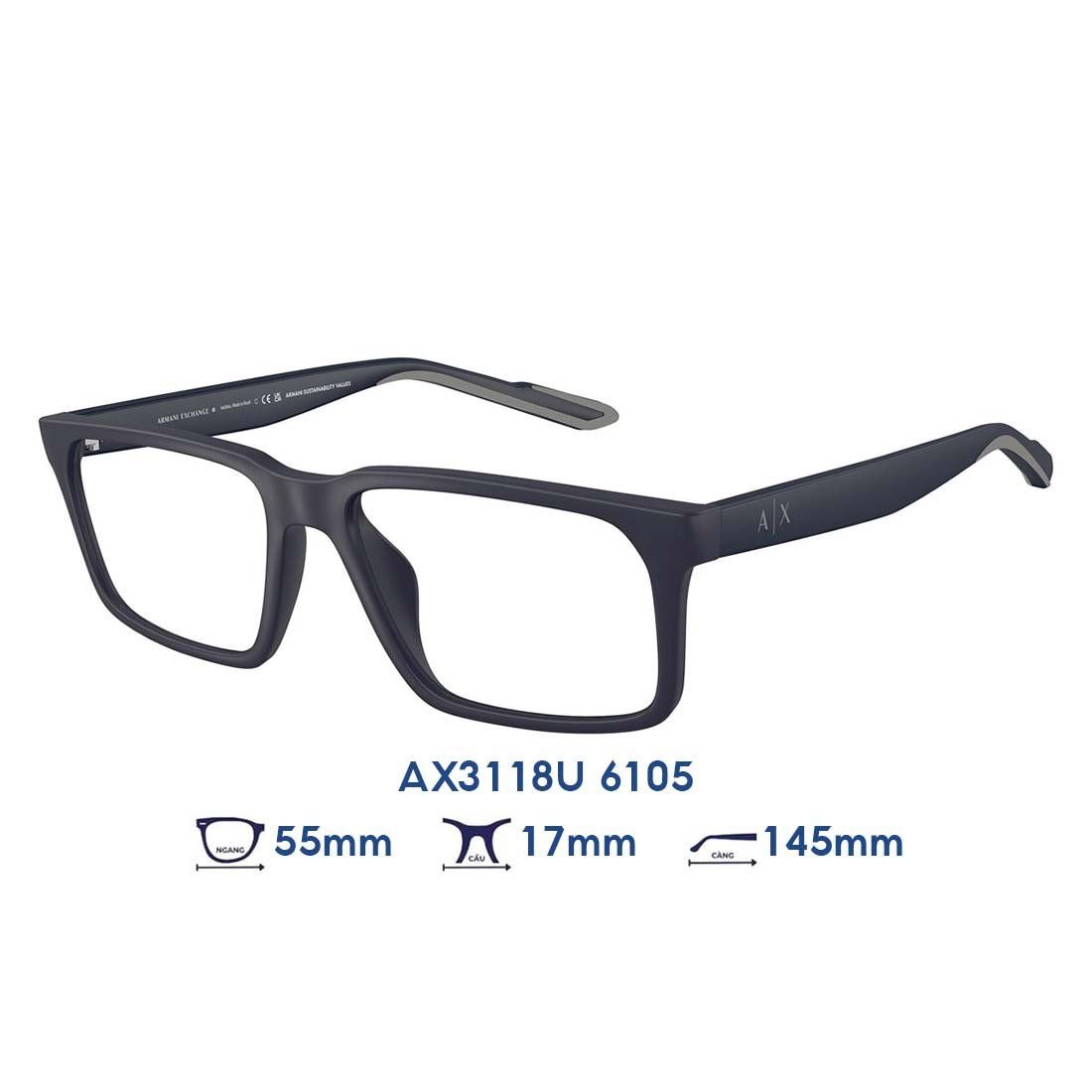  Gọng kính Armani Exchange AX3118U 6105 