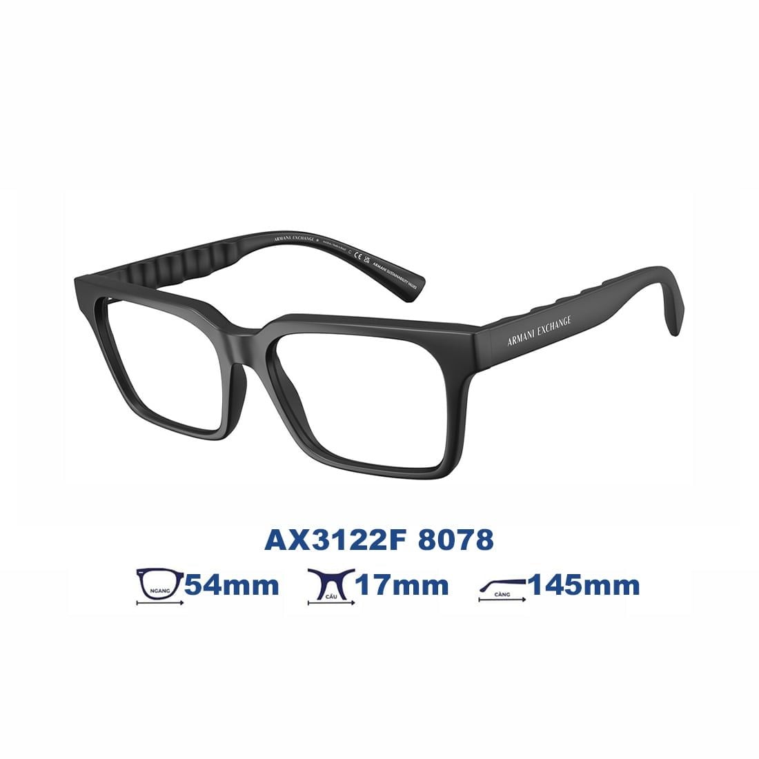  Gọng kính Armani Exchange AX3122F 8078 