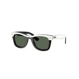 Kính mát trẻ em Rayban Junior RJ9140SF 721171 - Trắng phối đen – góc nghiêng 3/4