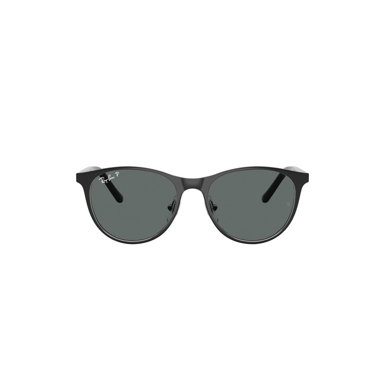Kính mát trẻ em Rayban Junior RJ9552S 295/81 - Đen phối bạc – ảnh chính diện trên nền trắng