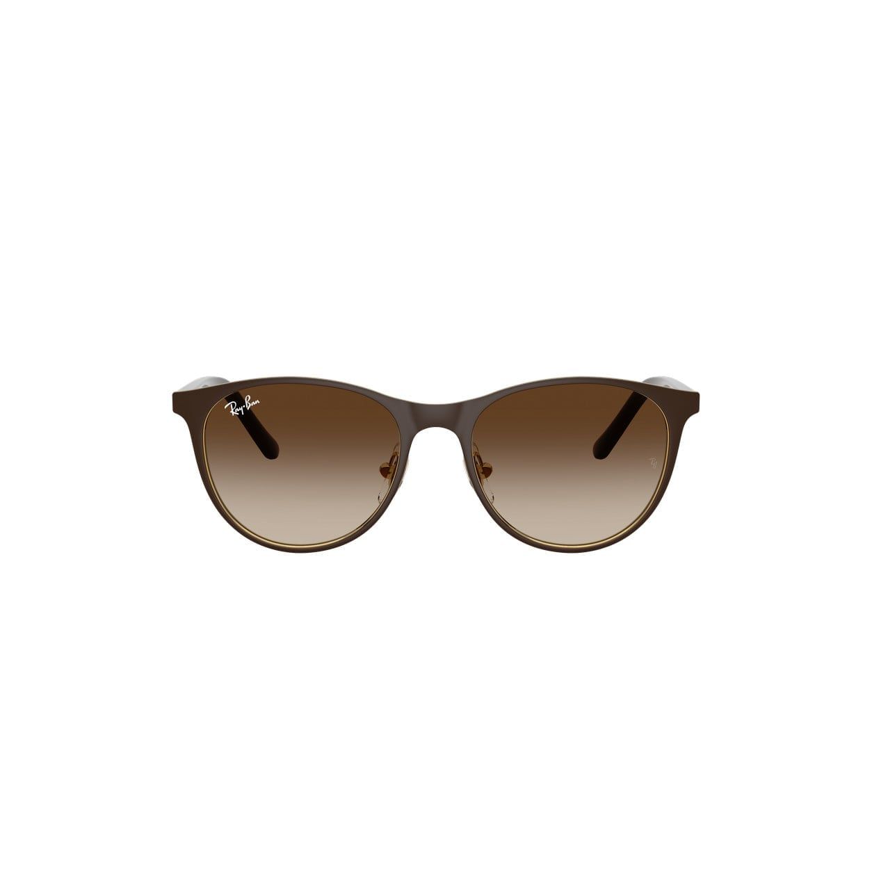 Kính mát trẻ em Rayban Junior RJ9552S 297/13 - Nâu mờ phối vàng kim – ảnh chính diện trên nền trắng