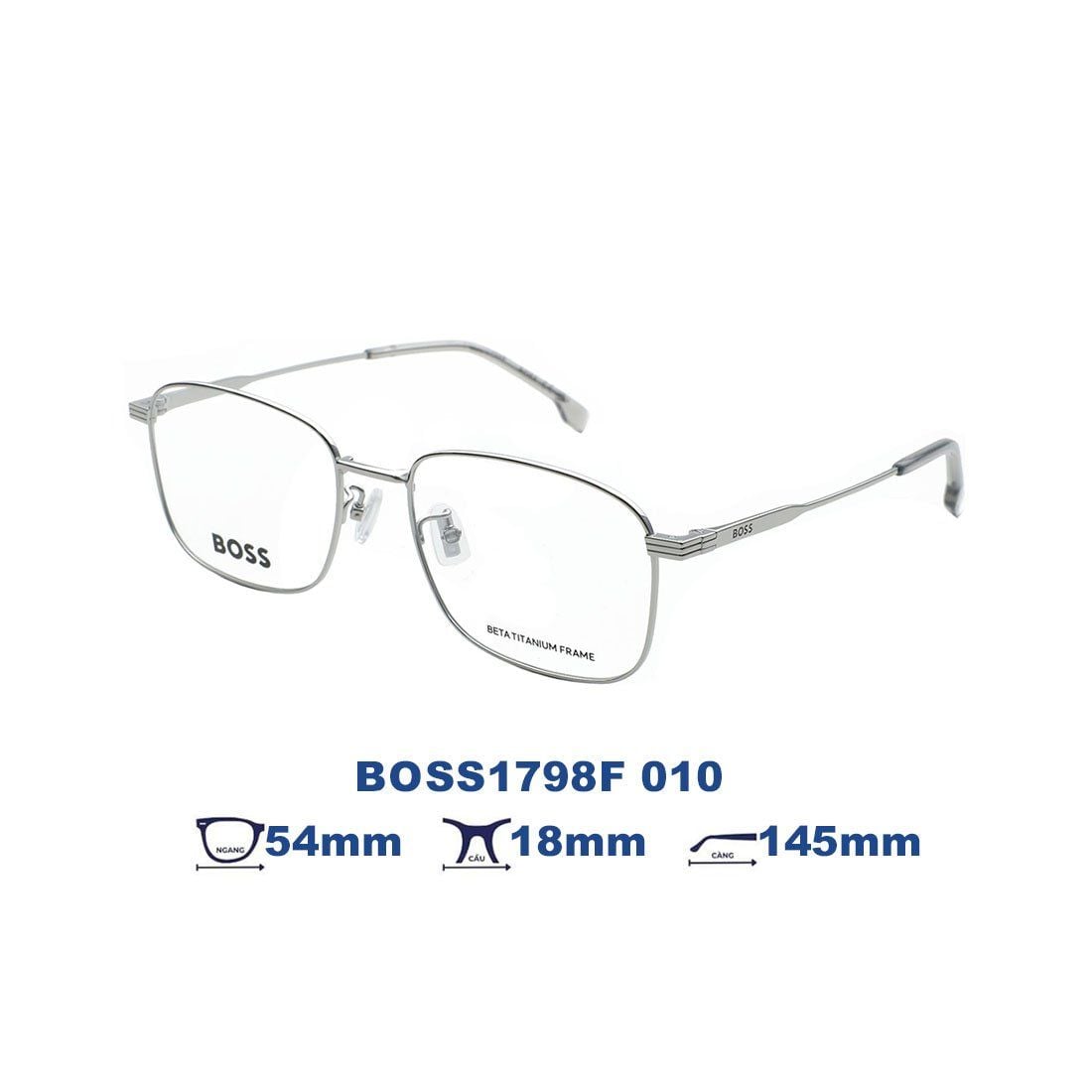 Gọng kính HUGO BOSS BOSS1798F R80 màu Ruthenium