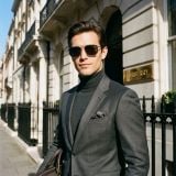 Kính mát BURBERRY BE3170 100387 – người mẫu đeo kính
