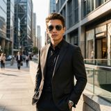Kính mát BURBERRY BE3171 100387 – người mẫu đeo kính