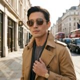 Kính mát BURBERRY BE3171 110973 – người mẫu đeo kính