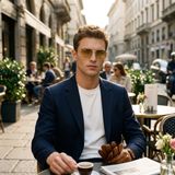 Kính mát BURBERRY BE3171 110985 – người mẫu đeo kính