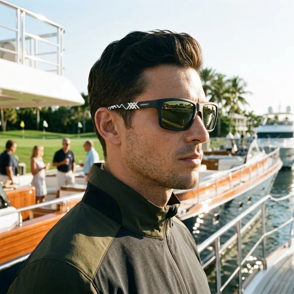 Kính mát BURBERRY BE4483 42326R – người mẫu đeo kính