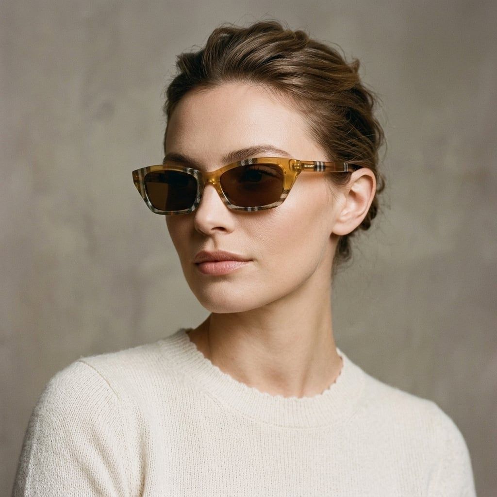 Kính mát BURBERRY BE4488 416373 – người mẫu đeo kính