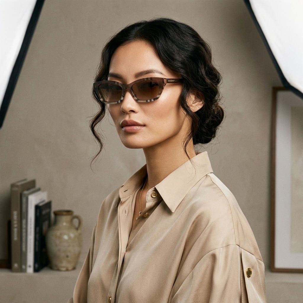 Kính mát BURBERRY BE4488 420213 – người mẫu đeo kính