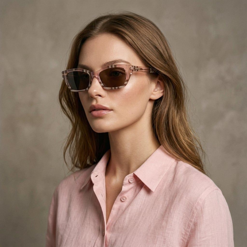 Kính mát BURBERRY BE4488 422173 – người mẫu đeo kính