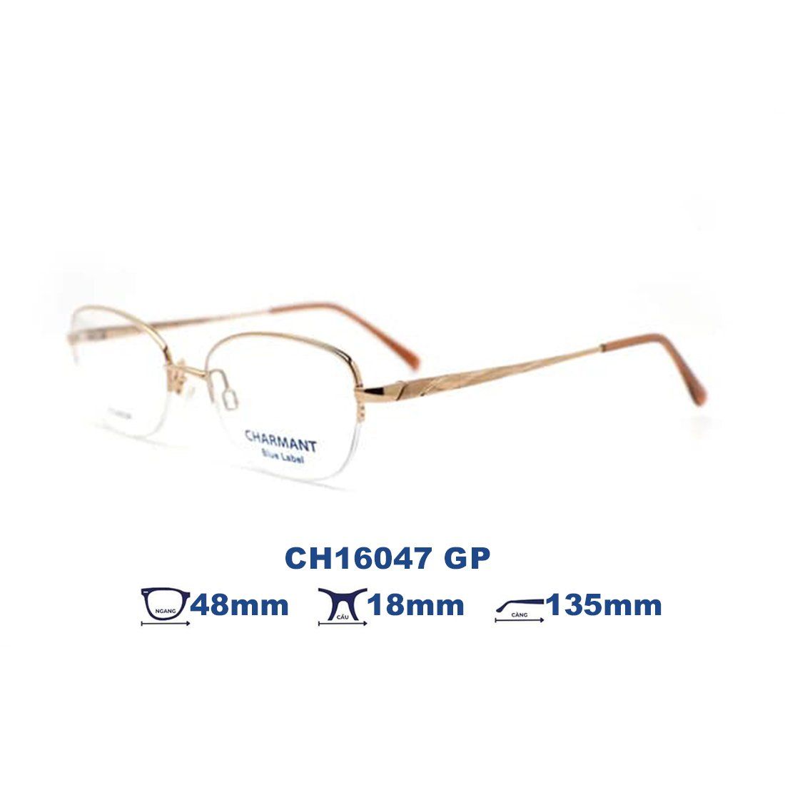  Gọng kính CHARMANT BLUE CH16047 GP 