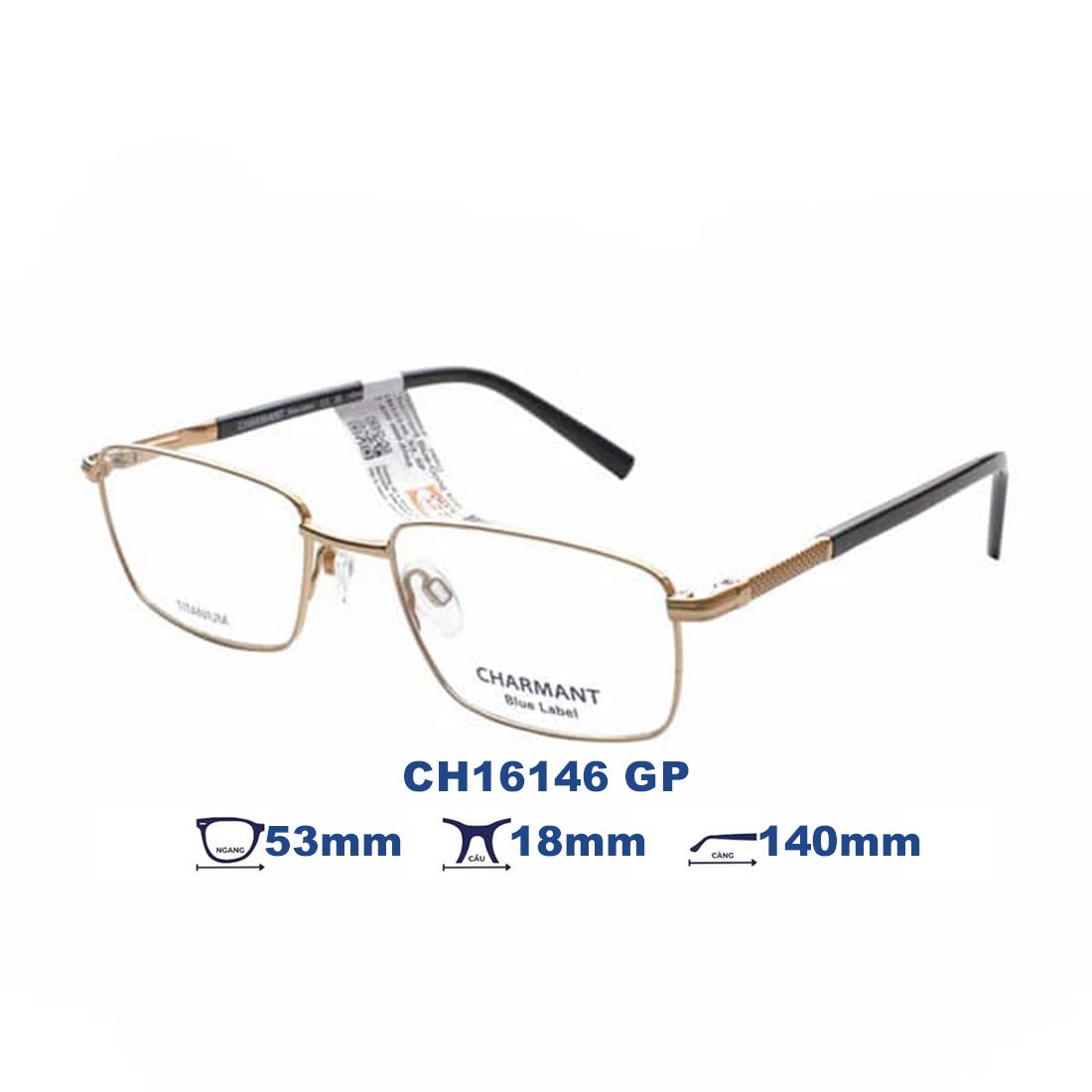 Gọng kính CHARMANT BLUE CH16146 GP