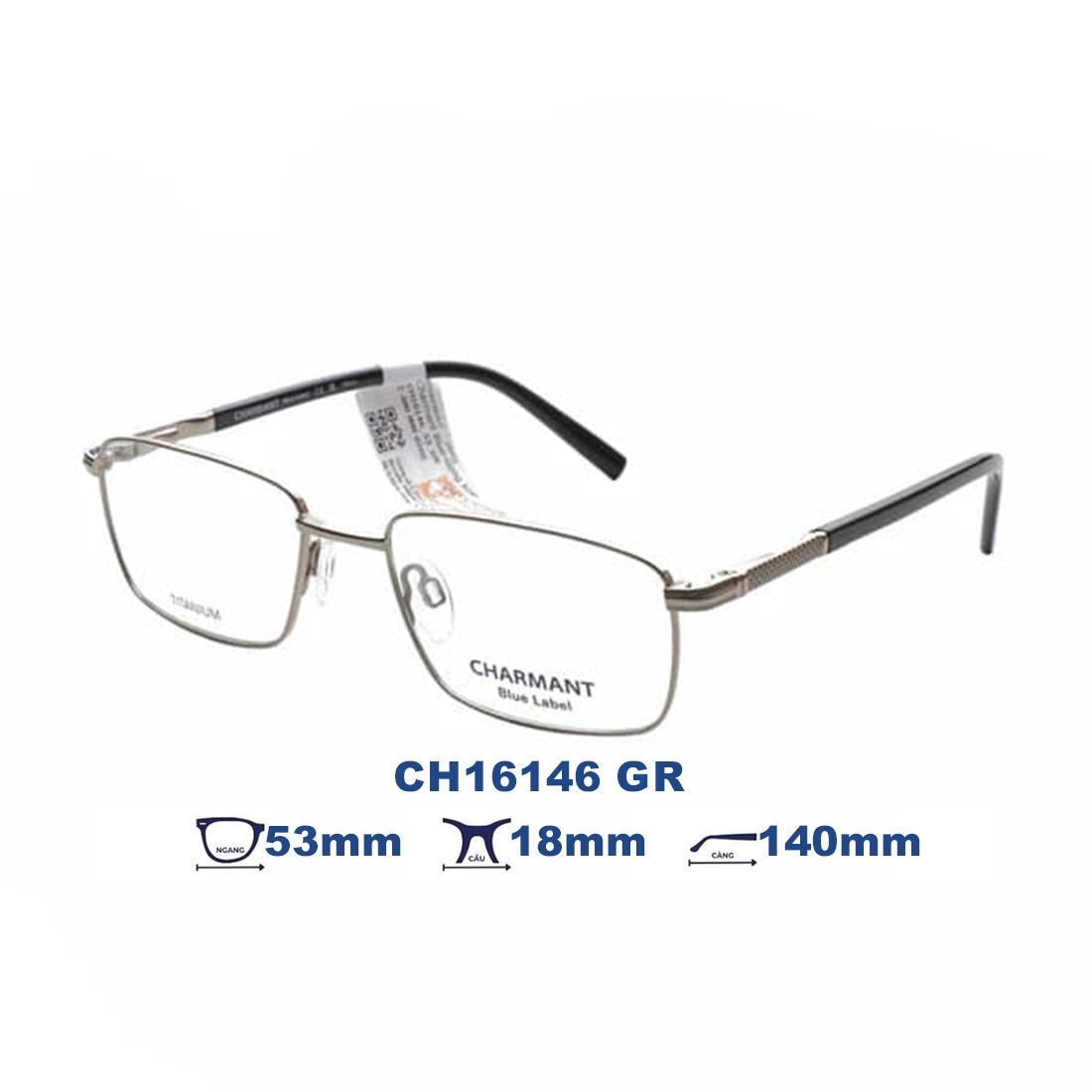  Gọng kính CHARMANT BLUE CH16146 GR 