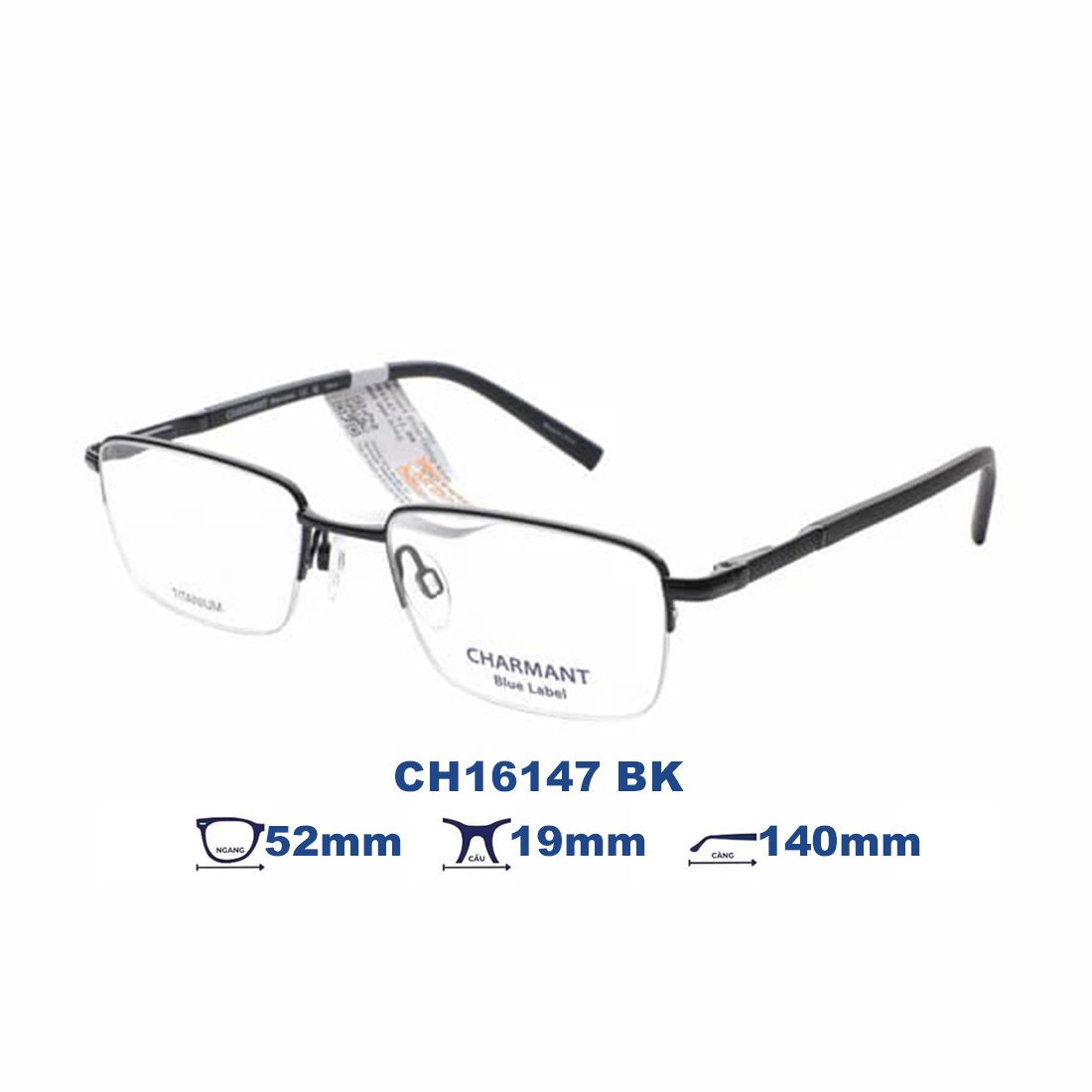 Gọng kính CHARMANT BLUE CH16147 BK