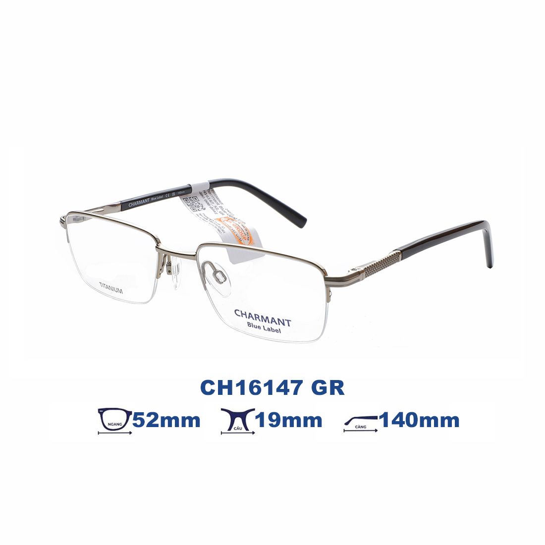  Gọng kính CHARMANT BLUE CH16147 GR 