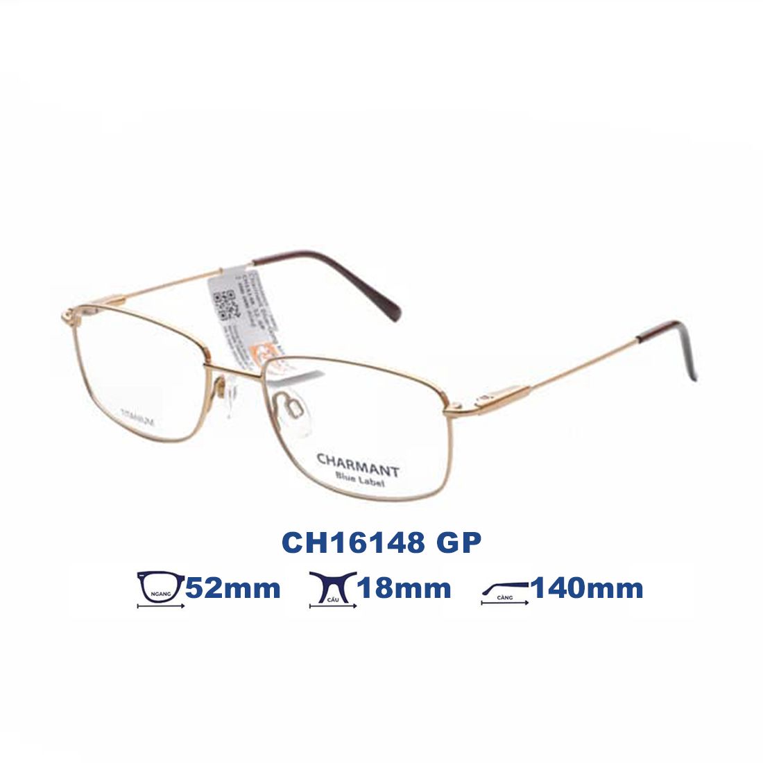 Gọng kính CHARMANT BLUE CH16148 GP