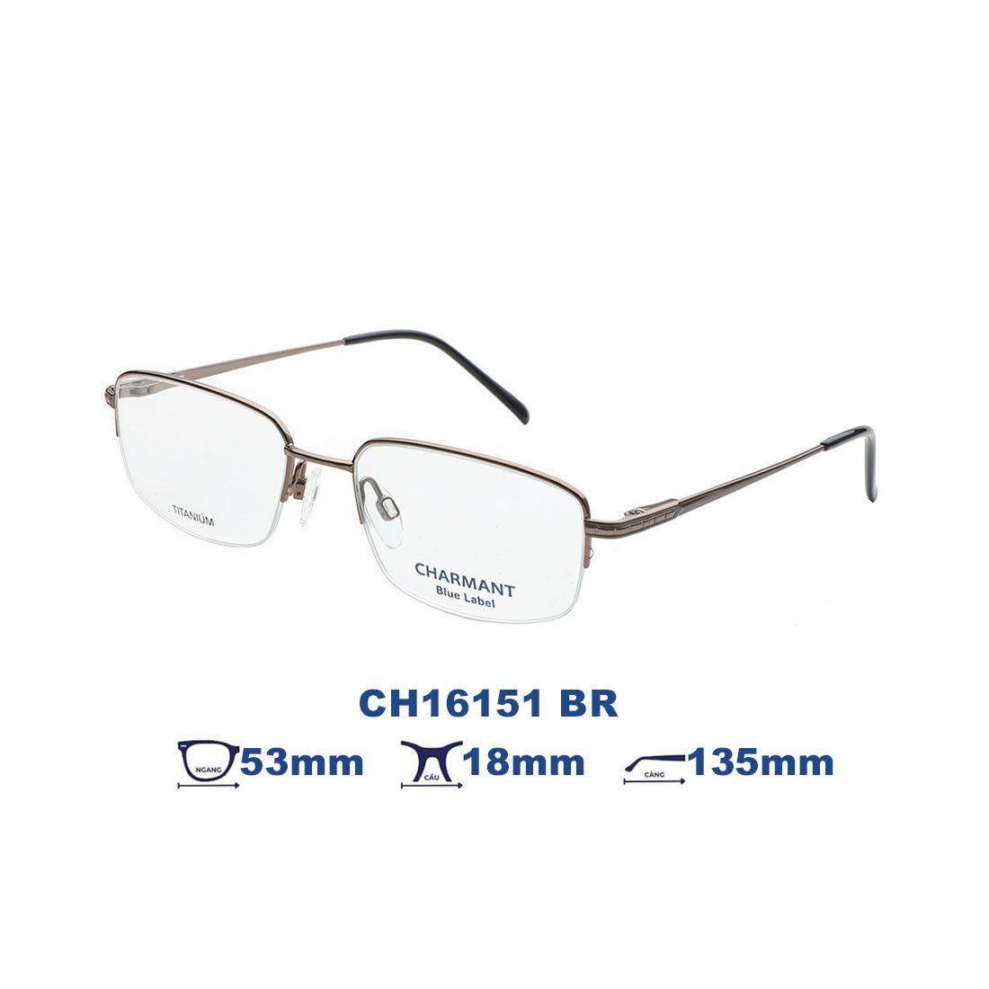  Gọng kính CHARMANT BLUE CH16151 BR 