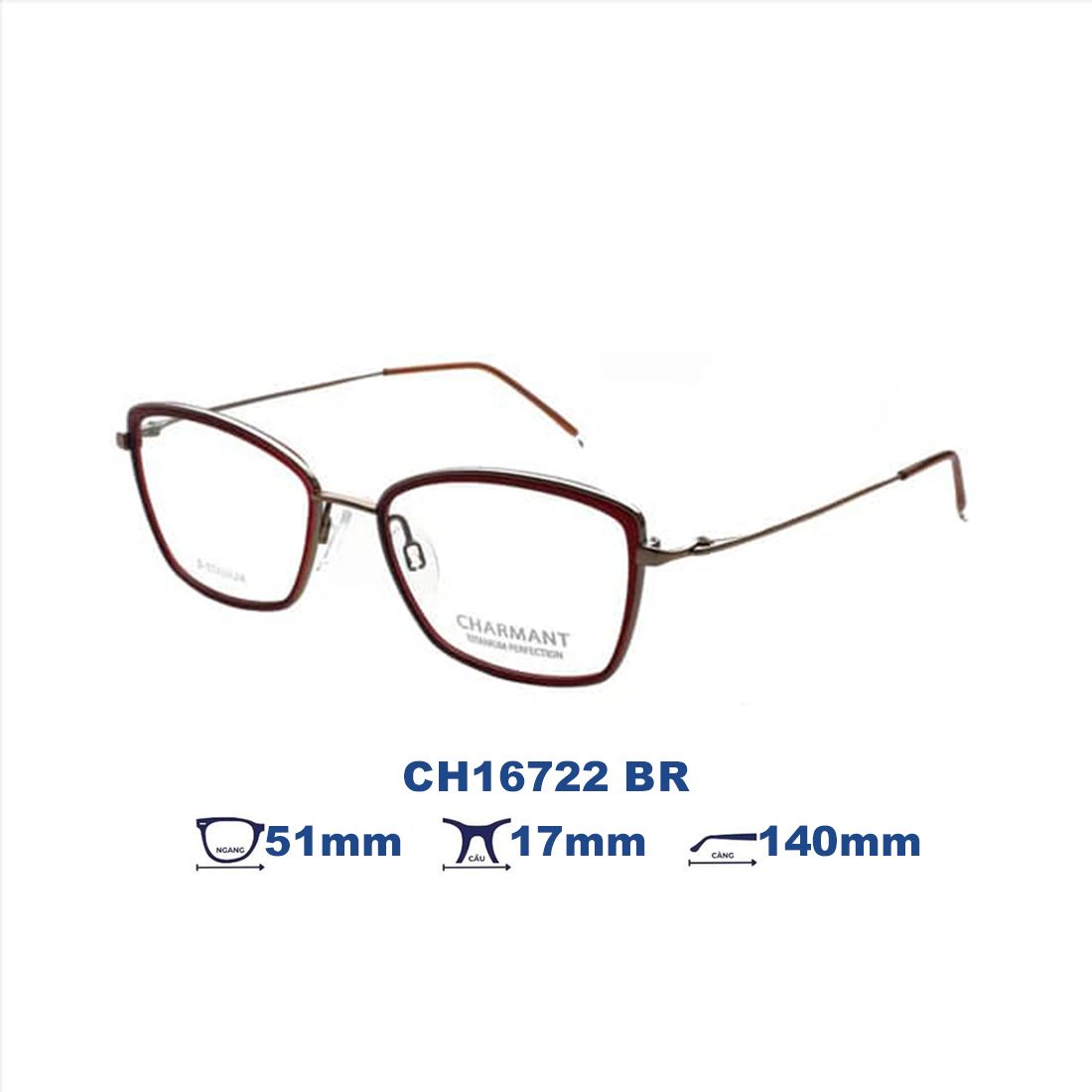  Gọng kính CHARMANT CH16722 BR 