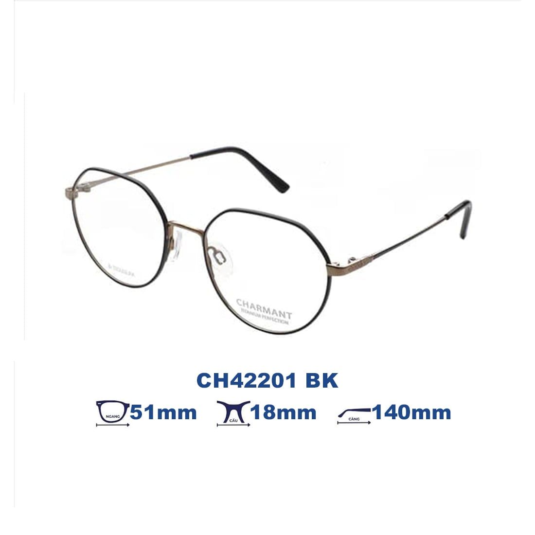  Gọng kính CHARMANT CH42201 BK 