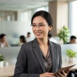 Gọng kính CHARMANT CH16466 RE – người mẫu đeo kính