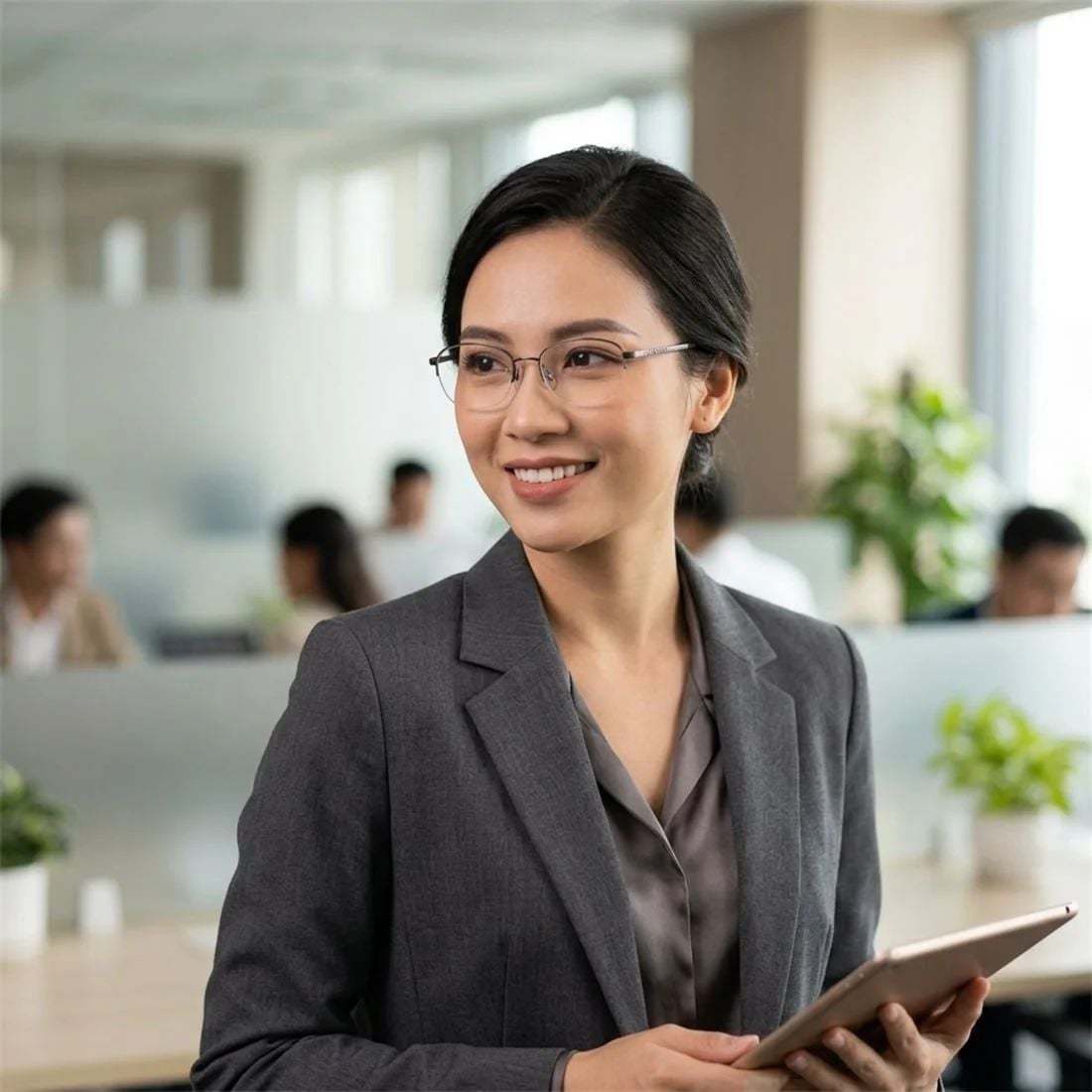Gọng kính CHARMANT CH16466 RE – người mẫu đeo kính