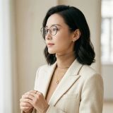 Gọng kính CHARMANT CH16716 BK – người mẫu đeo kính