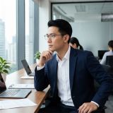 Gọng kính CHARMANT CH29132 BL – người mẫu đeo kính