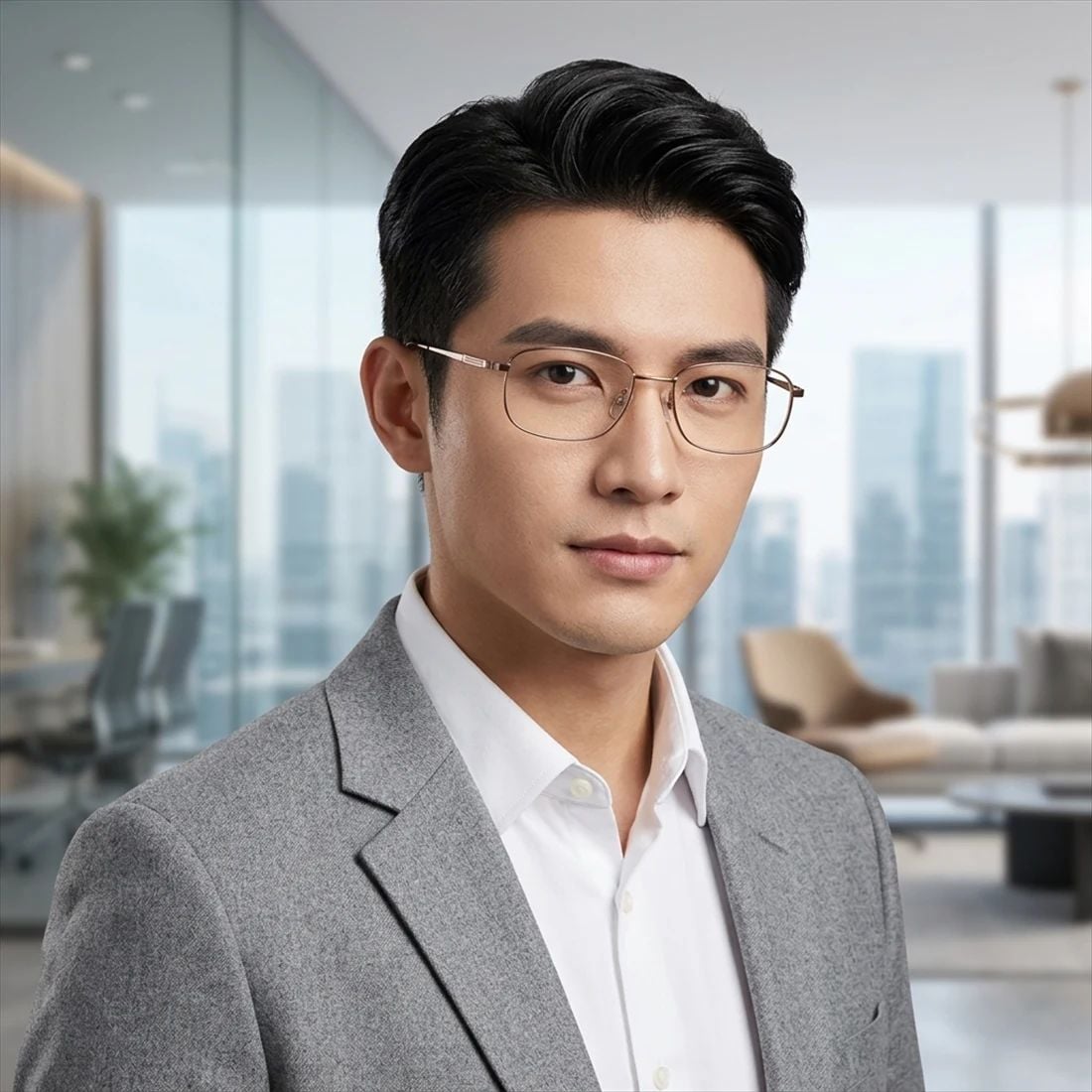 Gọng kính CHARMANT CH8172 GP – người mẫu đeo kính