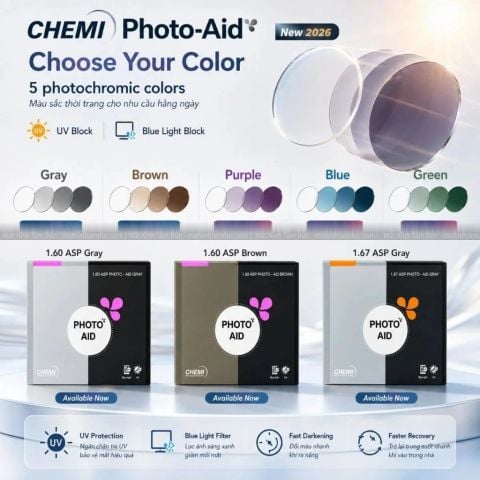 Tròng kính đổi màu Chemi Photo Aid