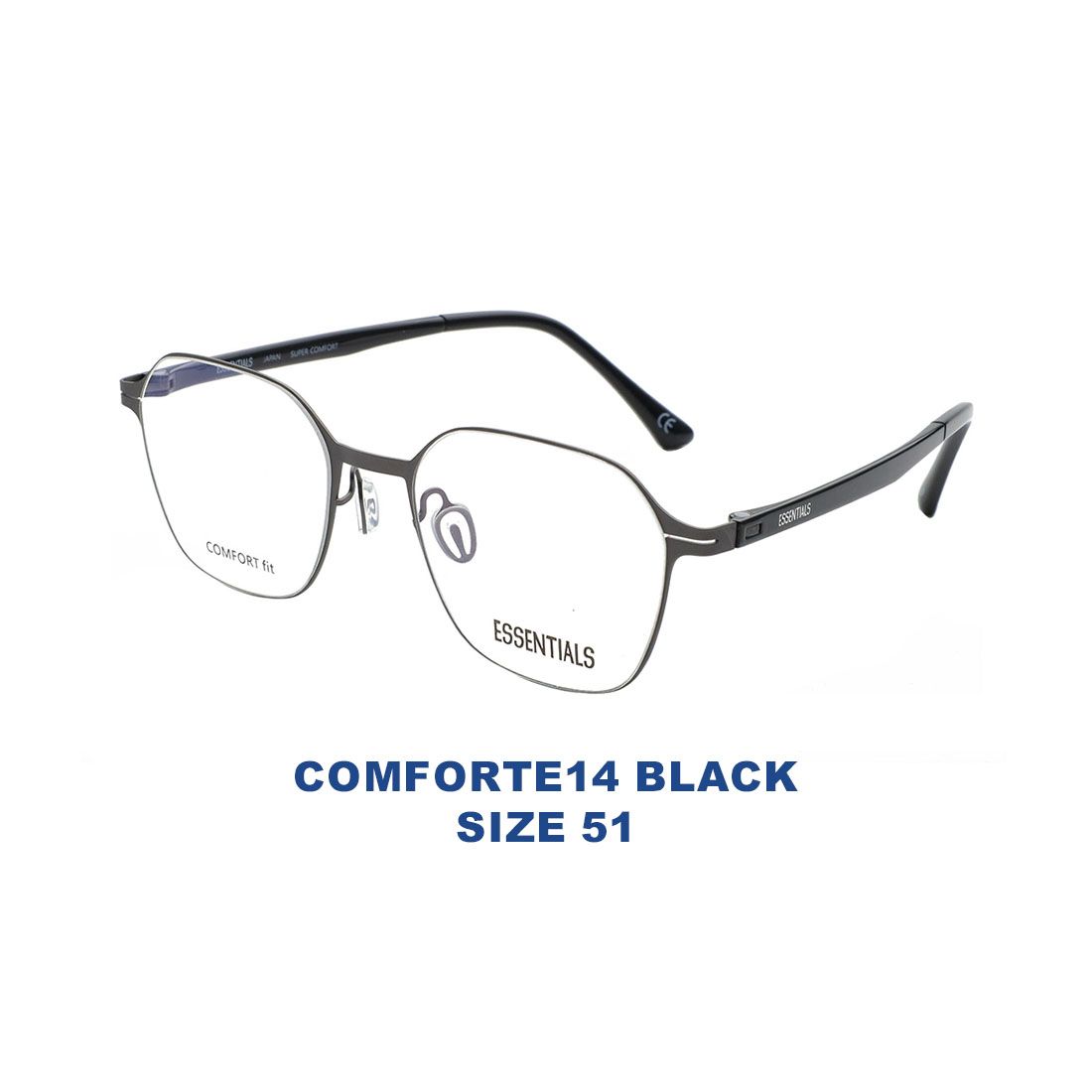  Gọng kính ESSENTIALS COMFORTE14 BLACK 